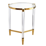 Золотой приставной столик с круглой стеклянной столешницей Weightless Table варинант исполнения - 3 | Loft Concept в Тюмени