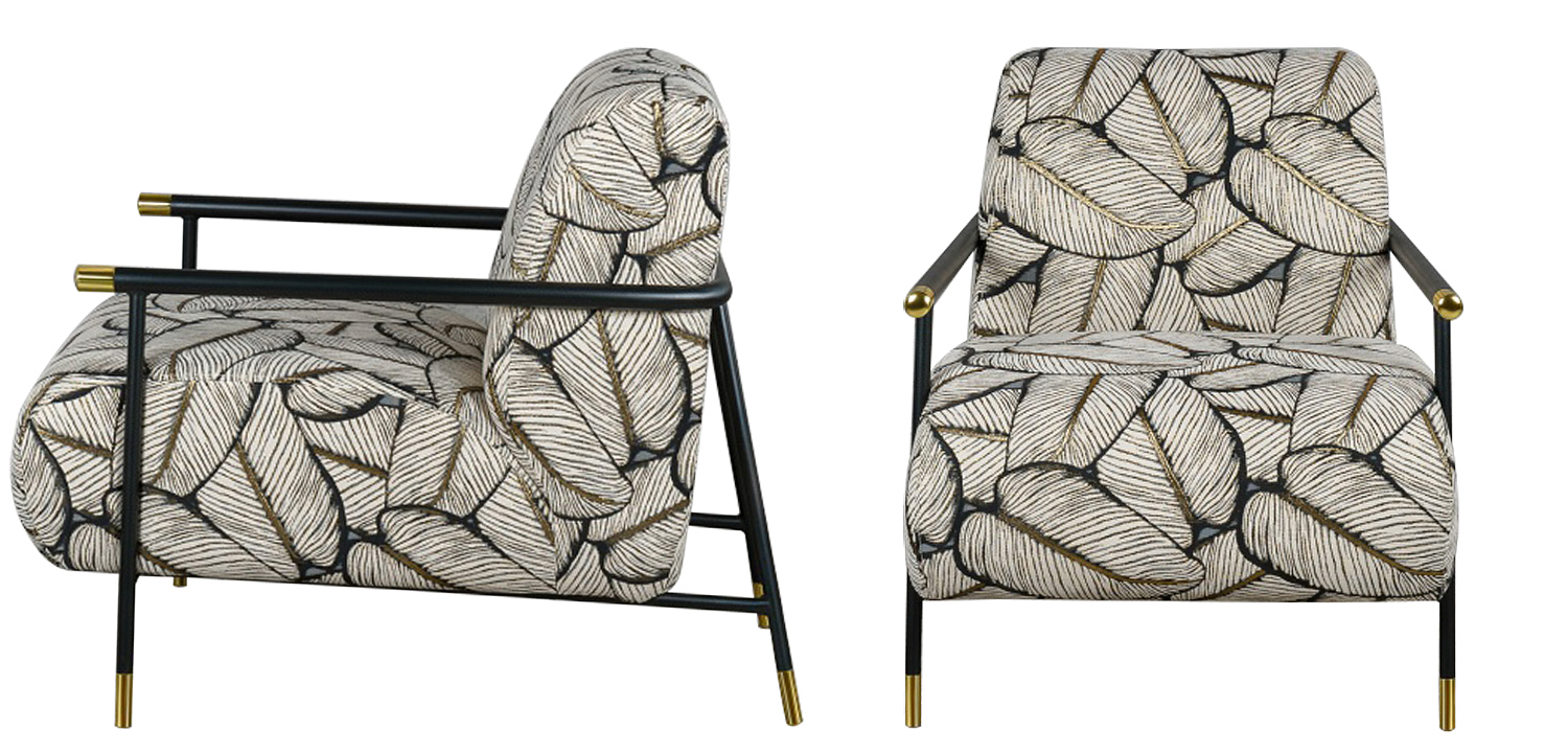 Кресло с Цветным принтом Листья Foliage Armchair Grey Кресло с Цветным принтом Листья Foliage Armchair Grey - Loft-Concept в Тюмени