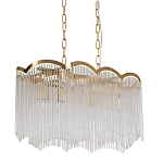 Люстра прямоугольная на цепях с прозрачными трубками и волнистым краем Nembus варинант исполнения - 1 | Loft Concept в Тюмени