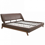 Кровать двуспальная с изголовьем из экокожи шоколадно-коричневого цвета Modern Look варинант исполнения - 2 | Loft Concept в Тюмени