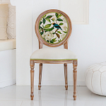 Стул бежевый из натурального бука с изображением птиц и цветов Blooming White Magnolias варинант исполнения - 3 | Loft Concept в Тюмени