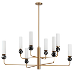 Люстра на штанге с 8-ю цилиндрическими матовыми плафонами и шарами из камня Orb Essence варинант исполнения - 4 | Loft Concept в Тюмени