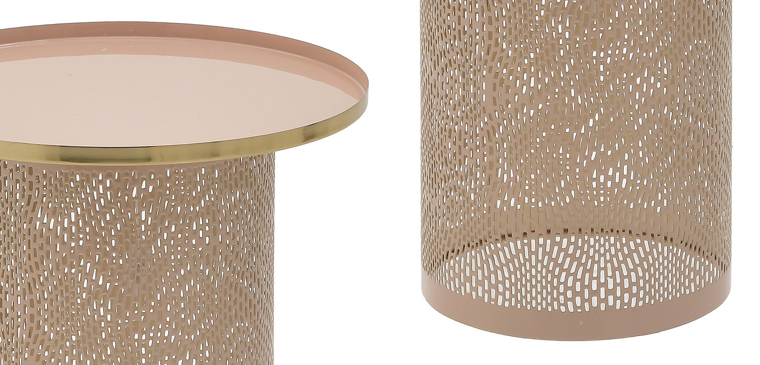 Круглый металлический приставной стол Azure Pink Pastel Metal Table Круглый металлический приставной стол Azure Pink Pastel Metal Table - Loft-Concept в Тюмени