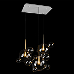 Люстра подвесная 3 лампы с прозрачными стеклянными шарами и золотыми деталями Giopato & Coombes варинант исполнения - 4 | Loft Concept в Тюмени