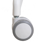 Стул с мягкой синей обивкой из велюра и подъемно-поворотным механизмом на белых колесиках Harper Blue and White варинант исполнения - 7 | Loft Concept в Тюмени