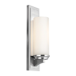 Бра для ванных комнат с белым цилиндрическим плафоном на прямоугольном основании цвета хром Feiss варинант исполнения - 1 | Loft Concept в Тюмени