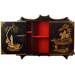 Винтажная полка в Китайском стиле c ручной росписью Chinese Shelf Black варинант исполнения - 2 | Loft Concept в Тюмени