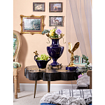 Ваза темно-синего цвета из фарфора с бронзовыми стрекозами Eden Garden porcelain and bronze варинант исполнения - 4 | Loft Concept в Тюмени