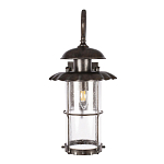 Уличный настенный светильник с цилиндрическим плафоном и изогнутым кованым каркасом Elysian Lanterns варинант исполнения - 2 | Loft Concept в Тюмени