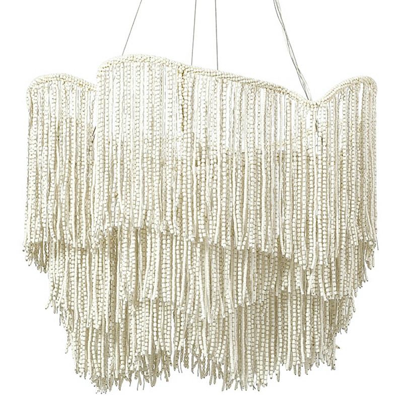 Люстра Cream Color Beads Fringe Chandelier Кремовый Люстра Cream Color Beads Fringe Chandelier Кремовый в Тюмени | Loft Concept