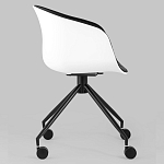 Офисное кресло из пластика с мягким сиденьем Eggshell Black варинант исполнения - 3 | Loft Concept в Тюмени