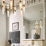 Люстра золотая с 16-ю тонкими цилиндрическими плафонами Shoulders варинант исполнения - 2 | Loft Concept в Тюмени