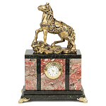 Часы настольные из натурального камня с декором в виде коня Horse Stone Clock варинант исполнения - 3 | Loft Concept в Тюмени