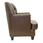 Кресло кожаное c мягкими подлокотниками на 4-х деревянных ножках из массива березы Joseph Armchair brown варинант исполнения - 1 | Loft Concept в Тюмени