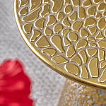 Журнальный столик с конусообразной основой и текстурной поверхностью золотого цвет Ethnic Metal варинант исполнения - 2 | Loft Concept в Тюмени