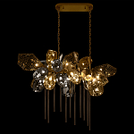 Люстра подвесная с 22-мя гранёными стеклянными плафонами с вертикальными подвесками Gilded Mirage  варинант исполнения - 3 | Loft Concept в Тюмени