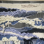 Современное ткачество гобелен в синих оттенках Blue Undine II варинант исполнения - 1 | Loft Concept в Тюмени