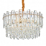 Круглая люстра с хрустальными подвесками на золотистом каркасе Gorgeous Crystal Light варинант исполнения - 4 | Loft Concept в Тюмени