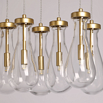 Люстра с 9-ю прозрачными стеклянными плафонами в форме капли Lucid Rain  варинант исполнения - 4 | Loft Concept в Тюмени