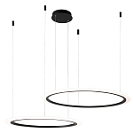Люстра подвесная светодиодая с двумя черными кольцами Ring Horizontal варинант исполнения - 2 | Loft Concept в Тюмени