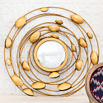 Зеркало в круглой раме украшенной раковинами с жемчугом Pearl in the Gleam варинант исполнения - 2 | Loft Concept в Тюмени