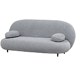 Двухместный диван с мягкой обивкой из ткани серый на деревянных ножках Michael Sofa Grey варинант исполнения - 2 | Loft Concept в Тюмени