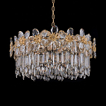 Люстра круглая с декоративными элементами в виде крупных хрустальных цветов Palace Gardens варинант исполнения - 2 | Loft Concept в Тюмени