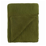 Плед из хлопка жемчужной вязки оливкового цвета Waffle Comfort варинант исполнения - 1 | Loft Concept в Тюмени