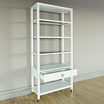 Стеллаж Elsa Dreams White со стеклянными полками и ящиком варинант исполнения - 3 | Loft Concept в Тюмени