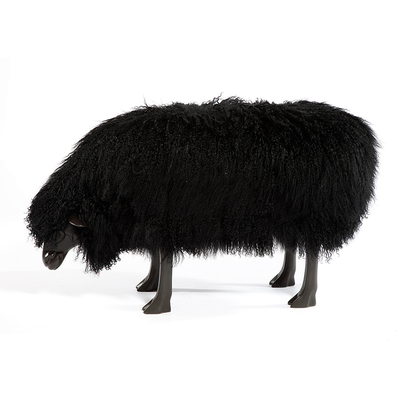 Банкетка Овечка черная Sheep Bench Black head down Черный Графит в Тюмени | Loft Concept 