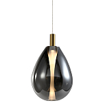 Подвесной светильник со стеклянным плафоном в форме капли дымчатого цвета NAOMI drop smoke варинант исполнения - 3 | Loft Concept в Тюмени