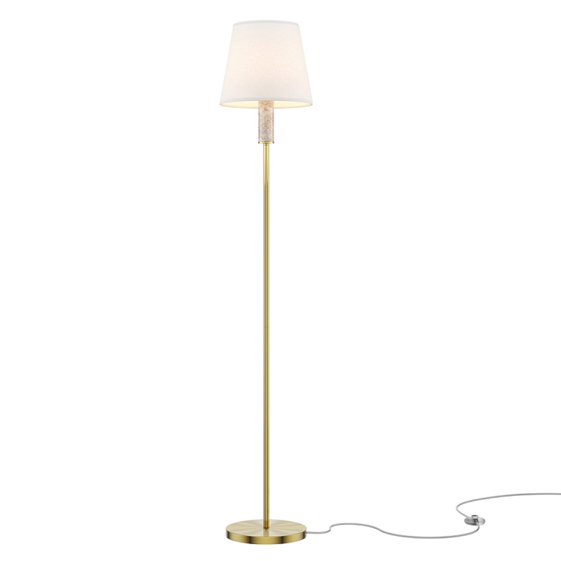 Напольный светильник Lira E27 Латунь Белый Серый в Тюмени | Loft Concept 