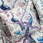 Подушка декоративная с изображением павлинов в саду Beige Chinoiserie Garden Two Peacocks Cushion варинант исполнения - 2 | Loft Concept в Тюмени
