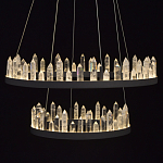 Люстра с двумя кольцами черного цвета с хрустальными элементами QUARTZ CRYSTAL варинант исполнения - 5 | Loft Concept в Тюмени