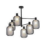 Люстра потолочная с абажурами из металлической сетки Loft Grid Pendant Gold варинант исполнения - 4 | Loft Concept в Тюмени