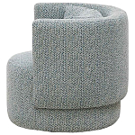 Дизайнерское мягкое кресло с круглой мягкой спинкой в голубой пестрой обивке Roux Round Armchair варинант исполнения - 2 | Loft Concept в Тюмени