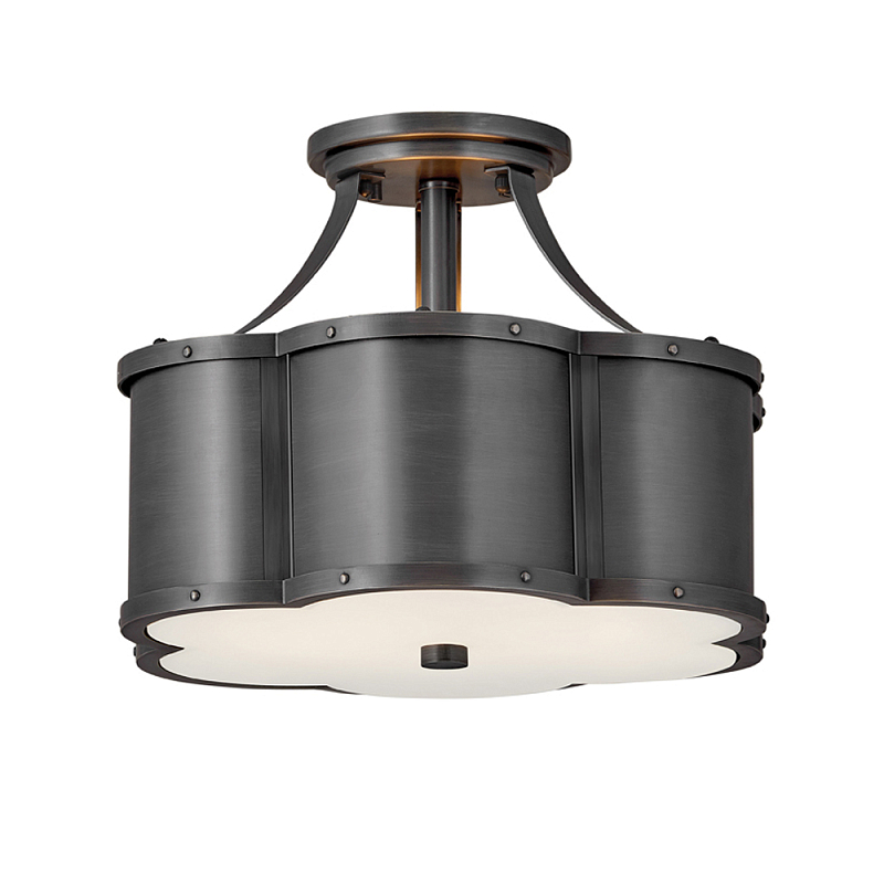 Потолочный светильник с декоративными заклепками Hinkley  Латунь Белый Черный Никель в Тюмени | Loft Concept 