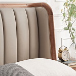 Кровать двуспальная с мягким изголовьем Moon Walnut Bed варинант исполнения - 6 | Loft Concept в Тюмени