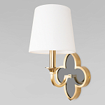 Бра с белым текстильным абажуром и фигурным основанием с зеркальной вставкой Vitorino варинант исполнения - 1 | Loft Concept в Тюмени