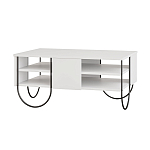 Стол журнальный прямоугольной формы с 2-мя полками белого цвета NORFOLK WHITE варинант исполнения - 1 | Loft Concept в Тюмени