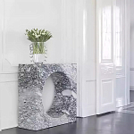 Дизайнерский журнальный стол квадратной формы с круглой нишей Guxawar варинант исполнения - 2 | Loft Concept в Тюмени