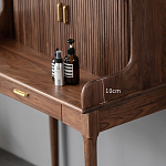 Туалетный стол деревянный с ящиком и зеркалом Moon Walnut Furniture варинант исполнения - 4 | Loft Concept в Тюмени