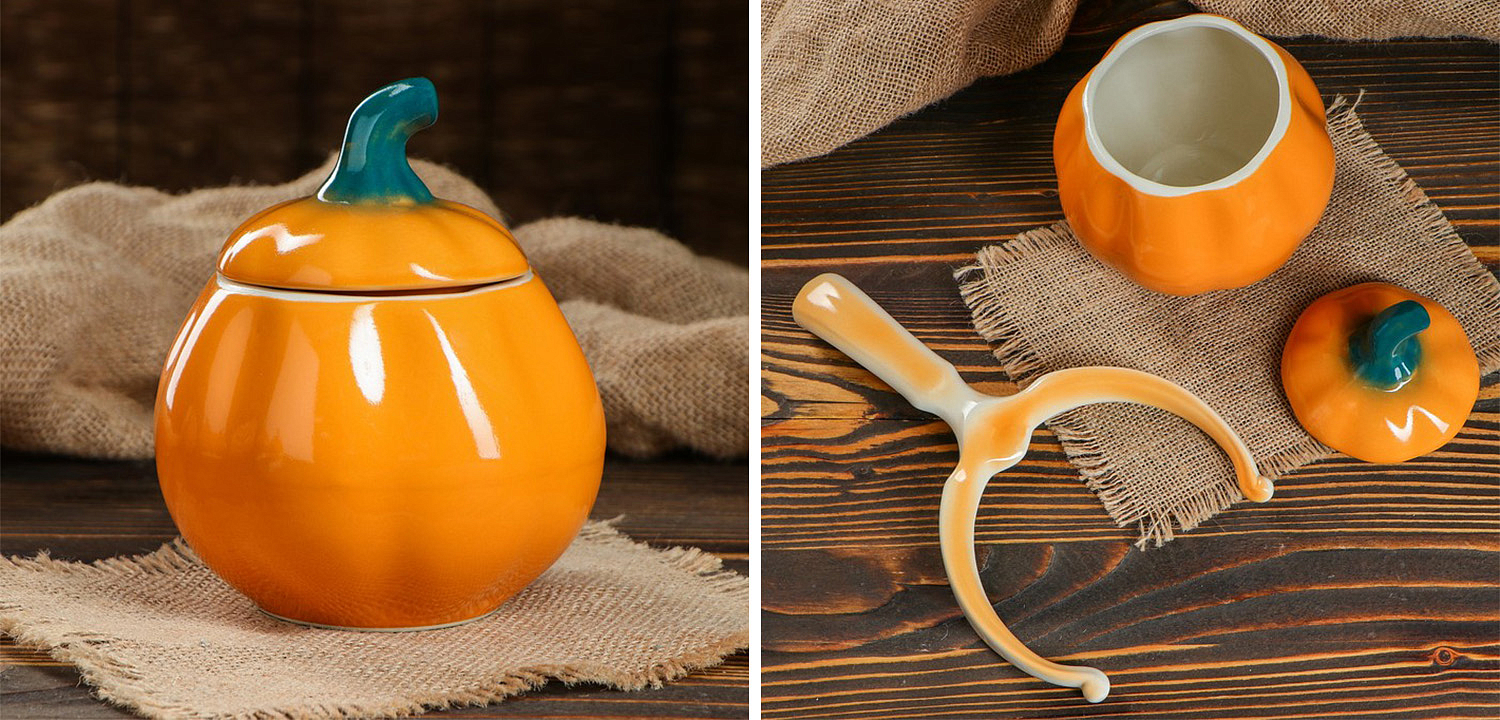 Набор керамических горшочков Pumpkin Набор керамических горшочков Pumpkin - Loft-Concept в Тюмени