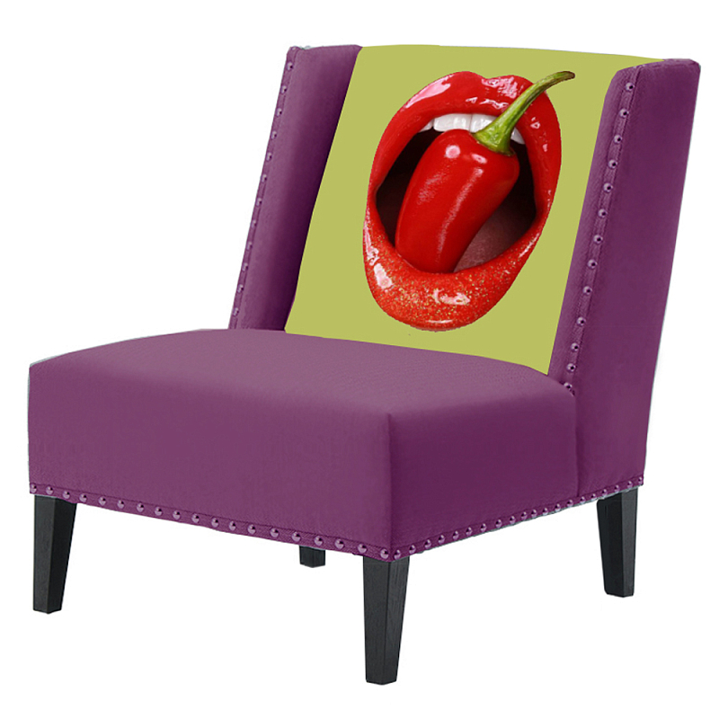 FUN Armchair "Chili Pepper" Purple Дизайнерское кресло с цветным принтом Баклажан FUN Armchair "Chili Pepper" Purple Дизайнерское кресло с цветным принтом Баклажан в Тюмени | Loft Concept