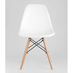 Пластиковый стул на ножках из массива бука Eames White  варинант исполнения - 4 | Loft Concept в Тюмени