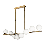 Люстра на штанге с 8-ю белыми шарообразными плафонами Bubble Chandelier варинант исполнения - 2 | Loft Concept в Тюмени