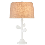 Настольная лампа с белым каркасом и тканевым абажуром Natural Stems варинант исполнения - 1 | Loft Concept в Тюмени