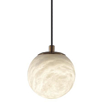 Подвесной светильник с шарообразным плафоном из белого алебастра Cryptocrystalline Stone варинант исполнения - 1 | Loft Concept в Тюмени