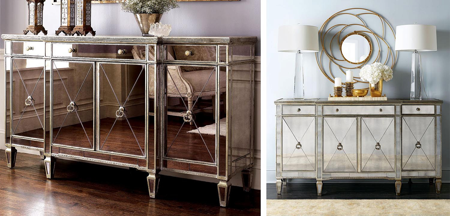 Комод зеркальный Celso Mirrored Chest of drawers 3 ящика и 4 дверцы Комод зеркальный Celso Mirrored Chest of drawers 3 ящика и 4 дверцы - Loft-Concept в Тюмени