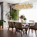 Линейная люстра с хрустальными подвесками Fairytree Gold Crystal Linear Chandelier 14 варинант исполнения - 2 | Loft Concept в Тюмени